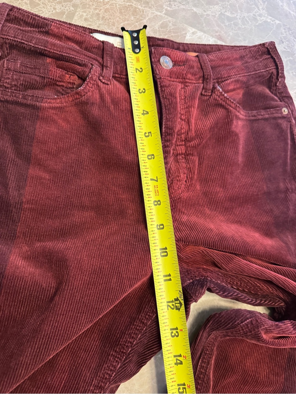 Pilcro by Anthropologie Corduroy High Rise Slim Two Tone Pants Size 26 - Picture 11 of 12